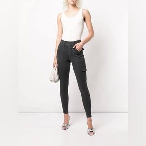 SPANX Stretch Twill Ankle Cargo Pant Washed Black